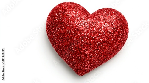 Sparkling Red Glitter Heart Valentine Decoration