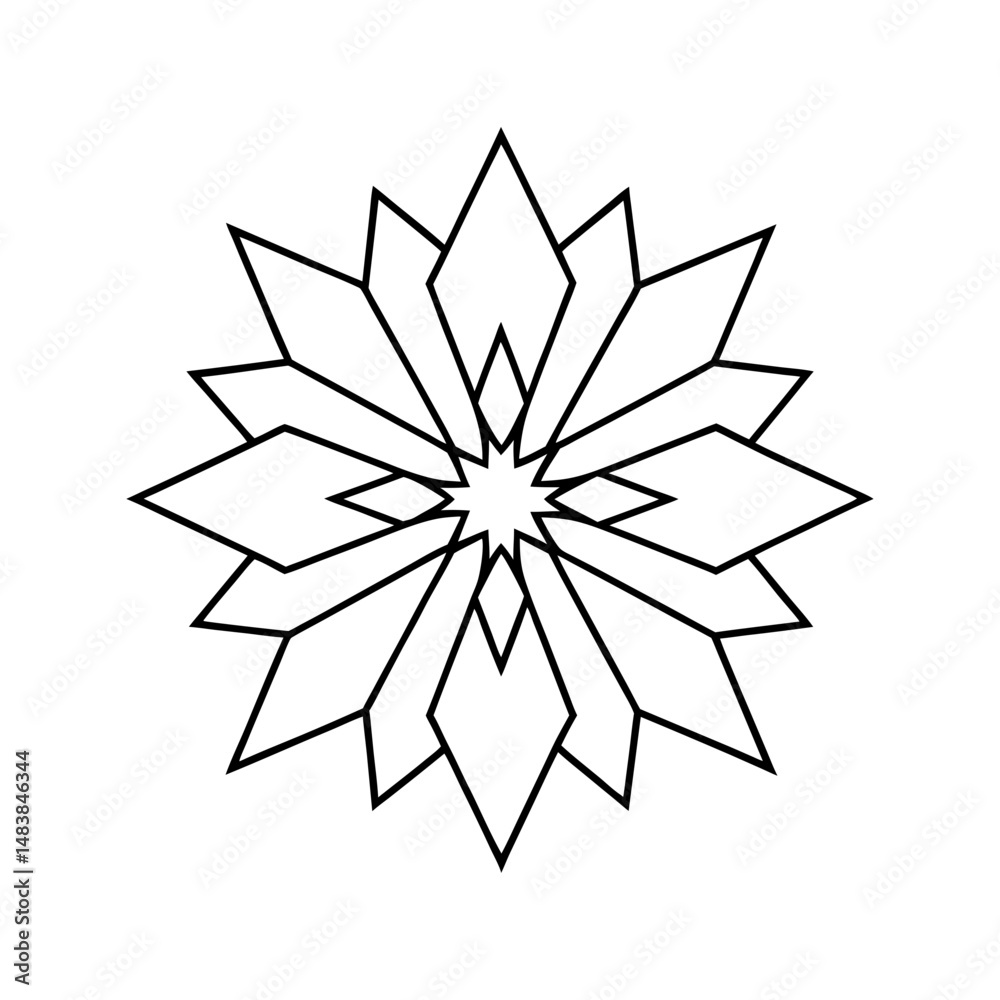 Fototapeta premium mandala line art shattered glass silhouette vector