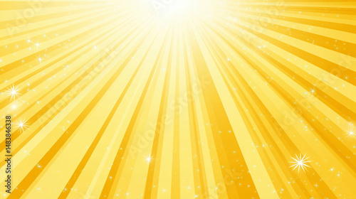 Radiant Burst: A vibrant visual display featuring a dynamic convergence of golden rays emanating outwards, complemented by subtle sparkle. Perfect for conveying energy and optimistic impression.