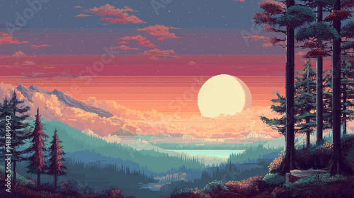 sunset in the mountains