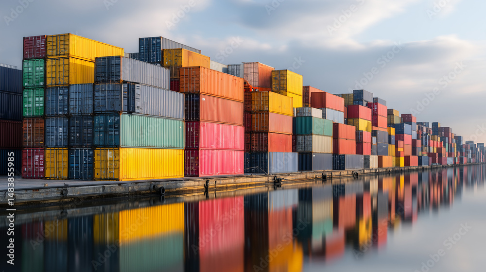 Obraz premium containers in port