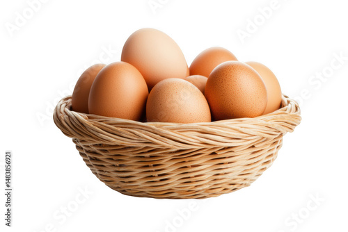 Wallpaper Mural Brown eggs in a wicker basket isolated on transparent background Torontodigital.ca