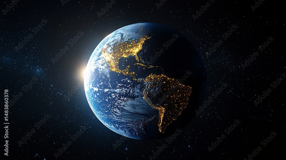 Obraz premium Globe split into day night showing changes in energy balance Diurnal Changes in Earth Systems rotating Earth composite sunlight angle emphasis digital render