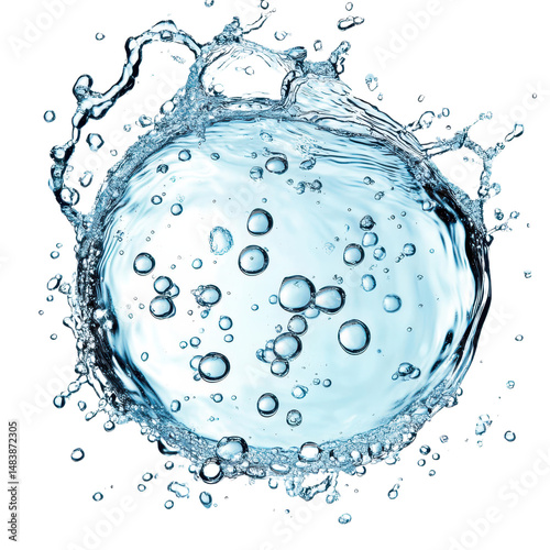 Water splash isolated on transparent background