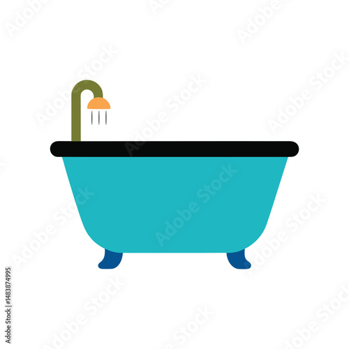 freestanding tub vector art on white background