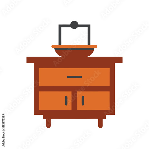 wall mounted vanity vector art on white background