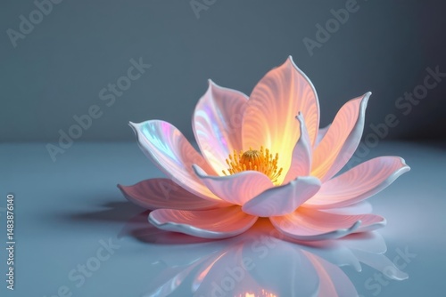 Illuminated Floral Blossom A Serene Study in Pastel Hues and Gentle Light