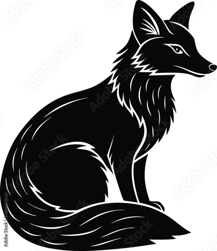 Bat Eared Fox Silhouette Sitting
