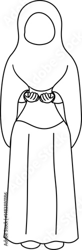 faceless islamic pilgrimage outline coloring