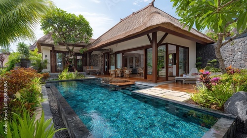 Wallpaper Mural Luxurious tropical villa with private pool and lush garden. Torontodigital.ca