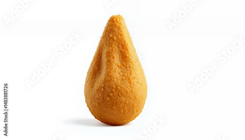Obraz na płótnie Brazilian Coxinha Golden Fried Snack Isolated on White Background w salonie