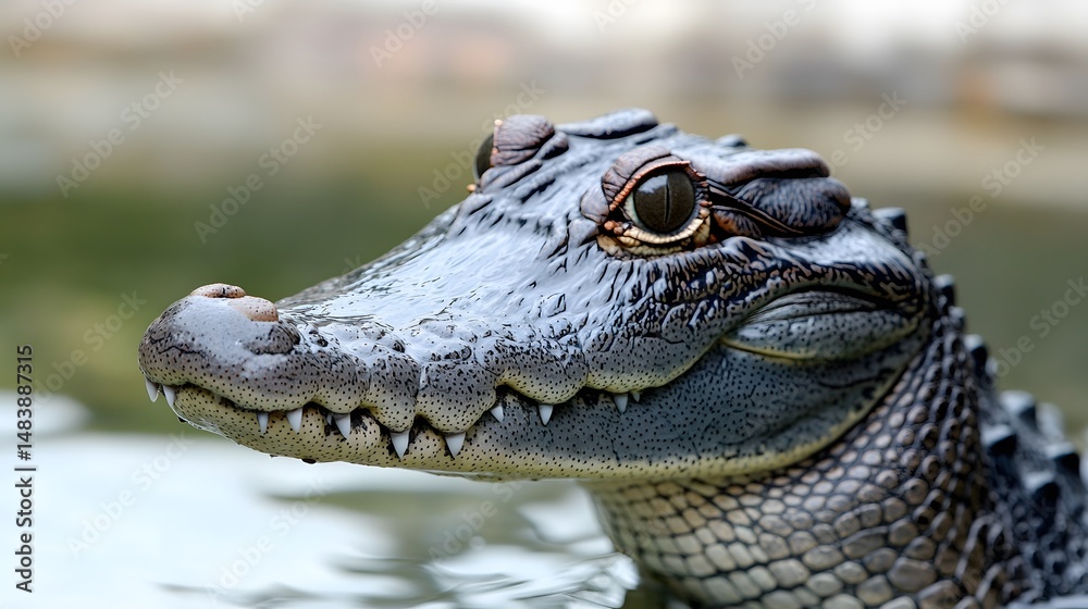 Obraz premium Closeup of Young Alligator Head in Water