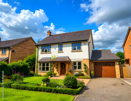 Wallpaper Mural A new home with a garden for a family. Torontodigital.ca