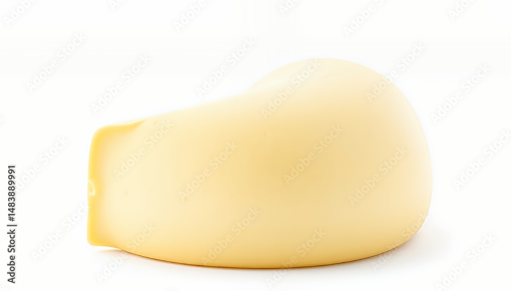 Scamorza Cheese Smooth Pear Shape Isolated on White Background in 3D Render