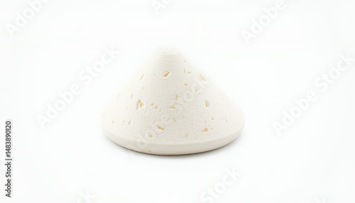 Obraz na płótnie Single Cream Colored Qurut Isolated on White Background in Detailed 3D Rendered View for Culinary Presentation and Cultural Promotions with Clear Textural Details and Plain Backdrop w salonie