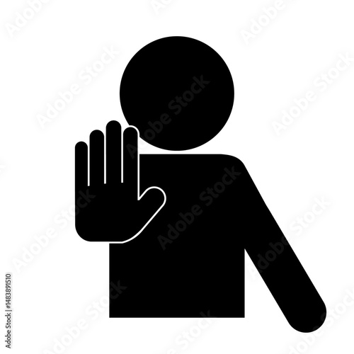 手でストップ・禁止ポーズをとる人のピクトグラム