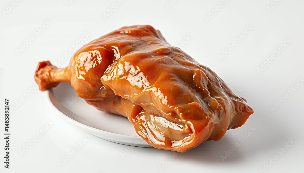 Glazed Goose Leg Hong Kong Style Isolated on White Screen Background 3D Render Model