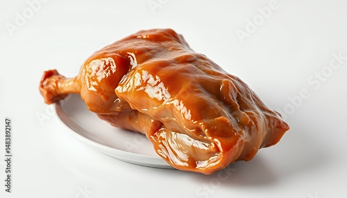 Obraz na płótnie Glazed Goose Leg Hong Kong Style Isolated on White Screen Background 3D Render Model w salonie