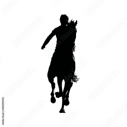Solid black silhouette of a centaur running