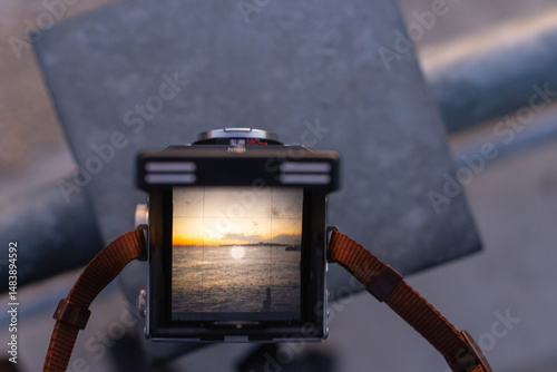Landscape shown in camera viewfinder photo