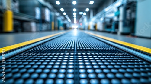 Conveyor Production line in factory, leading towards light
