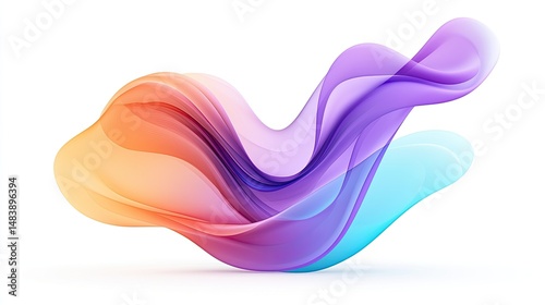 Abstract Colorful Swirling Wave Design