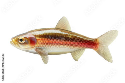 Rosyside dace fish swimming isolated on transparent background