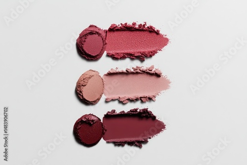 Three shades of blush and eyeshadow photo
