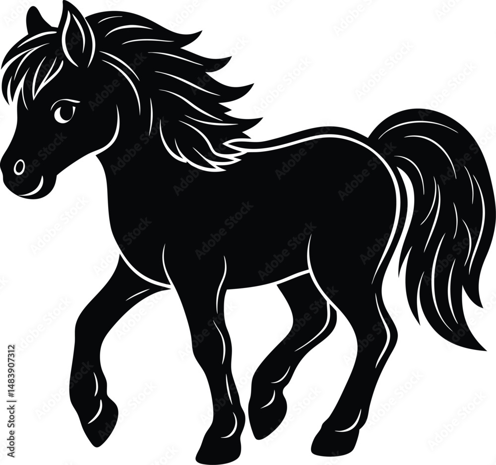 Obraz premium Pony Silhouette Walking
