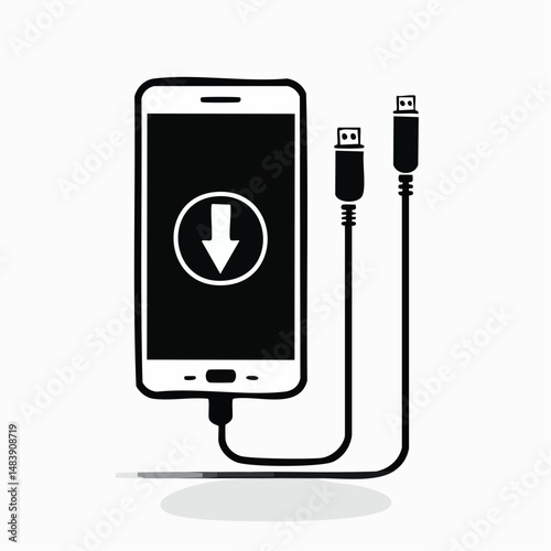 シンプルなスマホ充電器のベクターアイコン