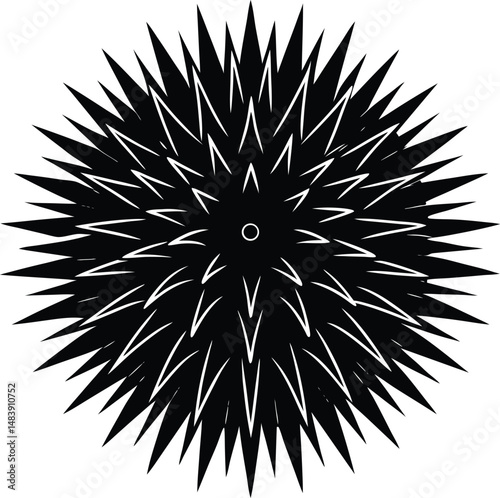 Sea Urchin Silhouette Round And Spiked