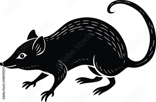 Shrew Silhouette Scurrying Quickly