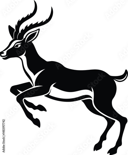 Springbok Silhouette Jumping High