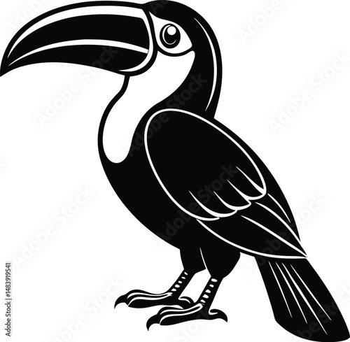Toucan Silhouette With Large Beak