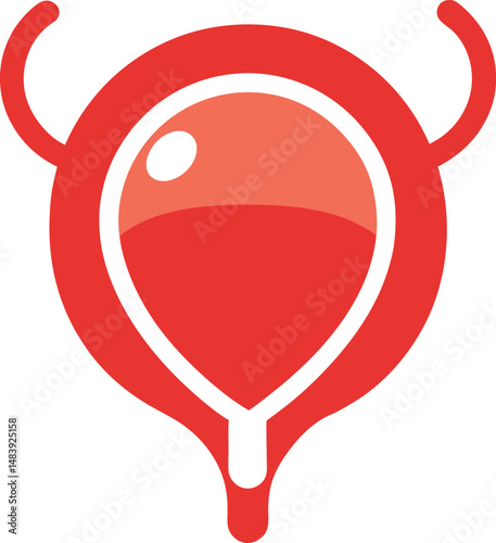 Urinary bladder icon on transparent background 