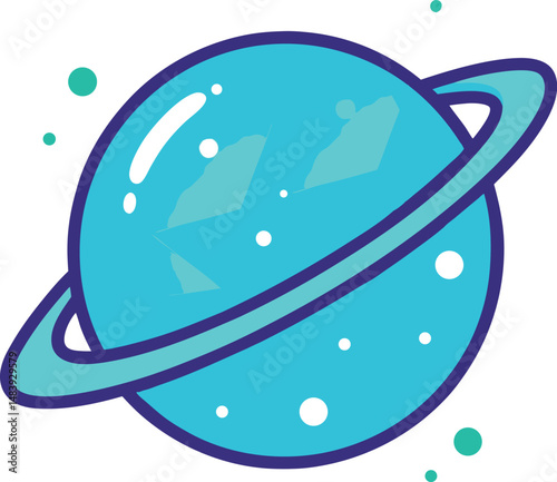 Uranus icon on transparent background 