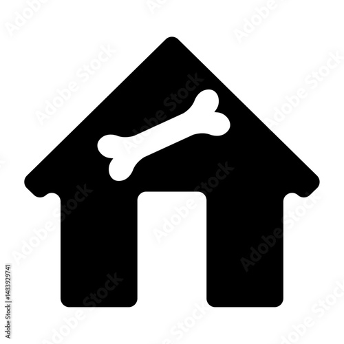 dog house silhouette vector pet house icon vector A simple vector icon set depicting paw house symbols ideal for pet and animal shelter designs.