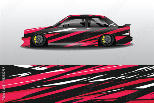 Sleek modified car with vibrant graphics on display (3)