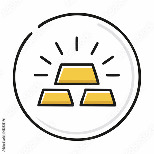 金塊のベクターアイコン（シンプル）