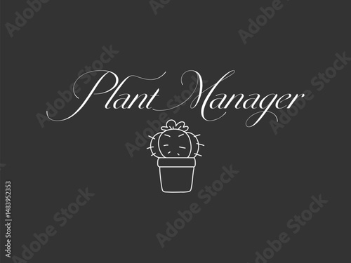 Plant Manager High quality gardening T shirt graphic with hand drawn plants and a humorous slogan great for print on demand and garden merchandise
