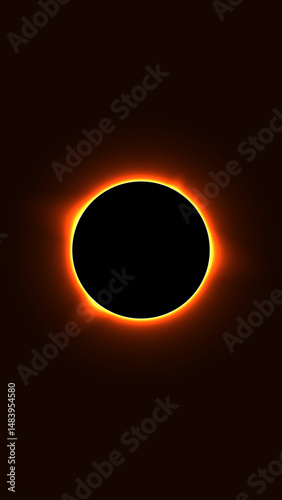 A total solar eclipse with a radiant red and orange corona. The glowing energy contrasts against the dark sky, creating an ethereal cosmic spectacle. Ideal for sci-fi and space-themed designs.