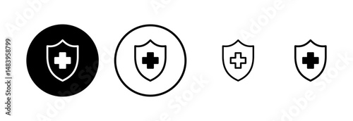 Health insurance icon logo design. Insurance health document sign and symbol
