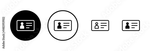 License icon logo design. ID card icon. driver license, staff identification card