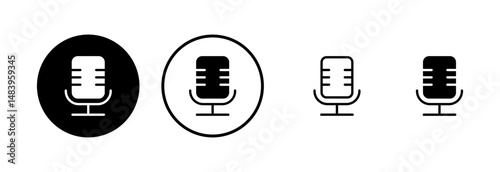 Microphone icon logo design. karaoke sign and symbol