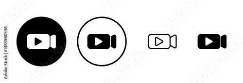 Video icon logo design. video camera sign and symbol. movie sign. cinema