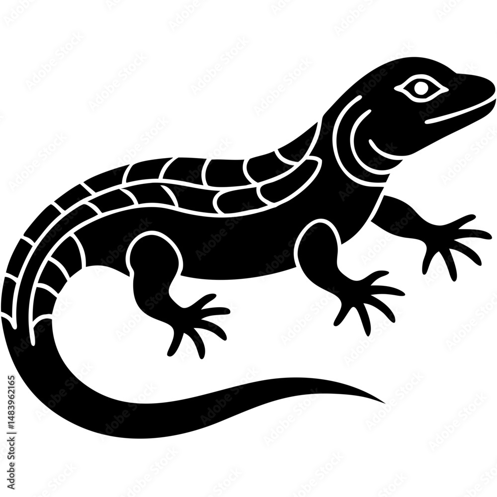 Fototapeta premium Creative details beautiful monitor lizard Vector Illustration