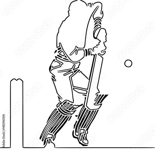 Cricket player with bat