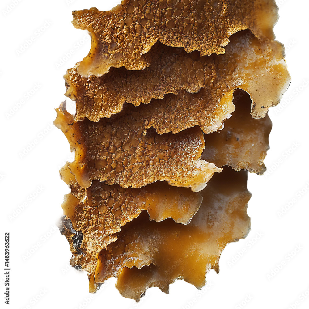 Obraz premium detailed texture of chaga conk attached to birch bark