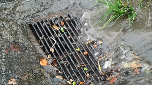 Rainwater flows over the ground and into the culverts or gutters