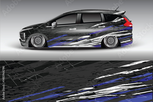 Custom Car Design with Abstract Graphics in Studio